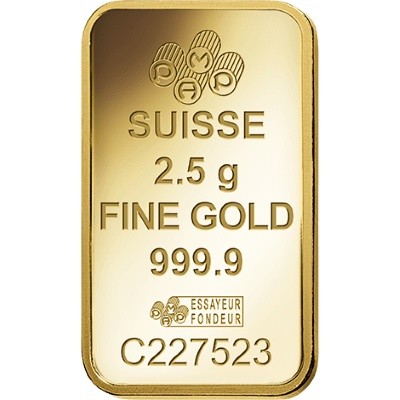 2.5g Gold Fortuna Bar In Premium Display Box I PAMP Suisse